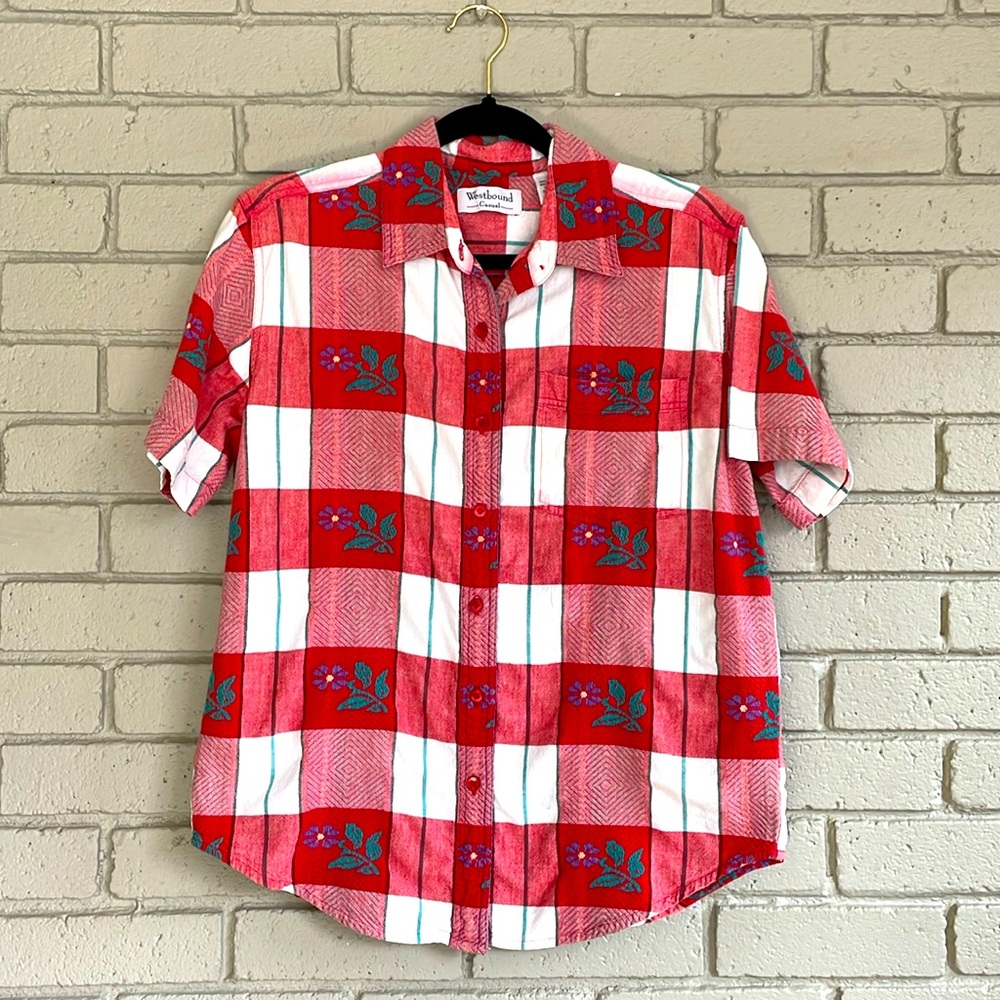 Westbound Casual Embroidered Western Button Down - Size Small